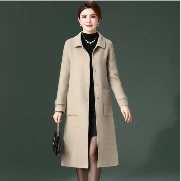women's trench coats mother's female elegant camel brown color winter cashmere coat mom ladies single breasted slim woolen turn do, Tan;black
women's trench coats mother's female elegant camel brown color winter cashmere coat mom ladies single breasted slim woolen turn do, Tan;black