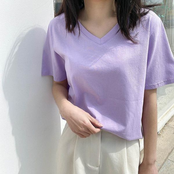 summer women short sleeve v neck casual t shirt 2021 simple plain cotton cozy basic tee white women's t-shirt
summer women short sleeve v neck casual t shirt 2021 simple plain cotton cozy basic tee white women's t-shirt