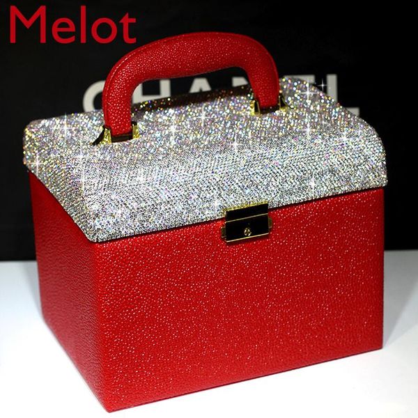 storage bags high-end rhinestone-encrusted cosmetic portable box luxury crystal household multi-functional with mirror bag
storage bags high-end rhinestone-encrusted cosmetic portable box luxury crystal household multi-functional with mirror bag