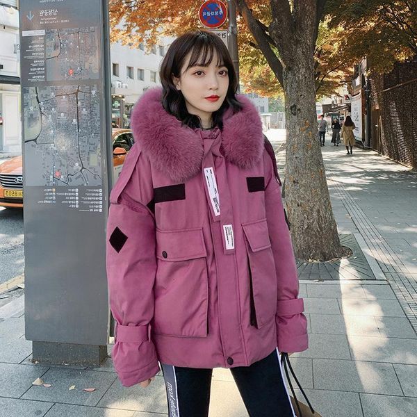 Women's Down & Parkas Fashion Cotton Wadded Womens Coat with Fur Hood Thicken Warm Winter Women Blue Short Puffer Jacket M72 INI9, Black
Women's Down & Parkas Fashion Cotton Wadded Womens Coat with Fur Hood Thicken Warm Winter Women Blue Short Puffer Jacket M72 INI9, Black