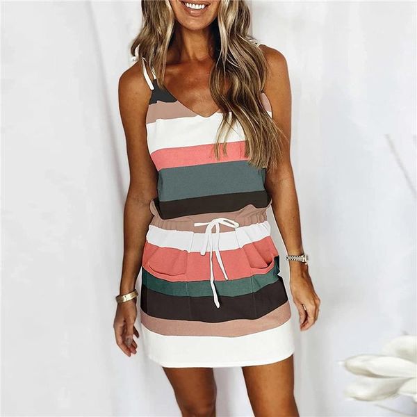 casual dresses women's comfortable outfits wear dress fashion stripe drawstring summer loose sleeveless, Black;gray
casual dresses women's comfortable outfits wear dress fashion stripe drawstring summer loose sleeveless, Black;gray