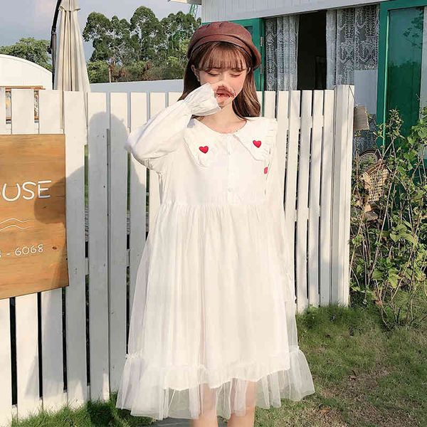 japanese sweet women white doll collar cute long sleeve girl kawaii heart embroidery short mesh green princess es, Black;gray
japanese sweet women white doll collar cute long sleeve girl kawaii heart embroidery short mesh green princess es, Black;gray