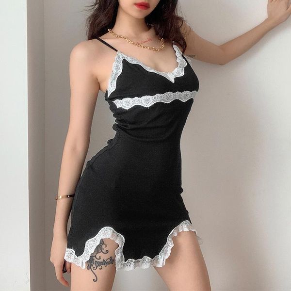 dresses women y2k bodycon mini dress sweet spaghetti strap sleeveless v neck lace patchwork split hem cami for casual, Black;gray
dresses women y2k bodycon mini dress sweet spaghetti strap sleeveless v neck lace patchwork split hem cami for casual, Black;gray