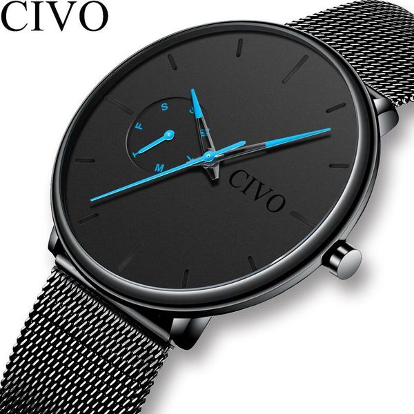 wristwatches civo 2021 mens watches slim mesh waterproof minimalist wrist watch for men quartz sport ultra thin clock relogio masculino, Slivery;brown
wristwatches civo 2021 mens watches slim mesh waterproof minimalist wrist watch for men quartz sport ultra thin clock relogio masculino, Slivery;brown