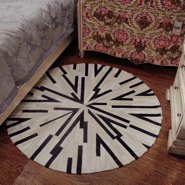 carpets nordic cloakroom bedroom round carpet handmade stitching cowhide marriage room comb mirror border rug
carpets nordic cloakroom bedroom round carpet handmade stitching cowhide marriage room comb mirror border rug