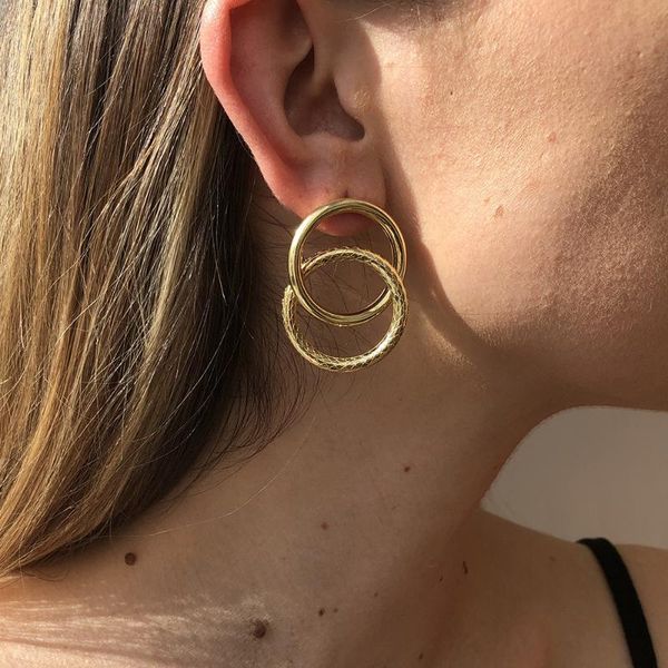 hoop & huggie fashion gold sliver colour big double circle earrings for women punk hip hop female hollow ear rings geometric pattern, Golden;silver
hoop & huggie fashion gold sliver colour big double circle earrings for women punk hip hop female hollow ear rings geometric pattern, Golden;silver