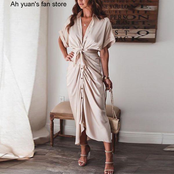 party dresses ah yuan turn-down collar draped elegant button office ladies shirt dress women summer short sleeve slit long, White;black
party dresses ah yuan turn-down collar draped elegant button office ladies shirt dress women summer short sleeve slit long, White;black