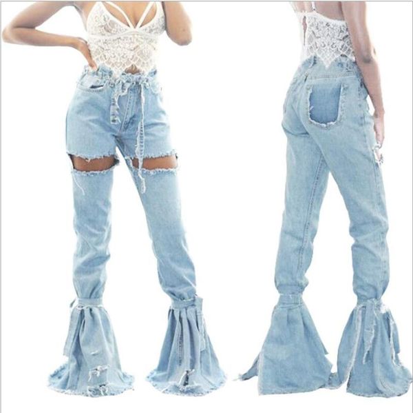 women's jeans patchwork ripped flare pants women skinny hole long high waist female bandage hollow out denim korean, Blue
women's jeans patchwork ripped flare pants women skinny hole long high waist female bandage hollow out denim korean, Blue