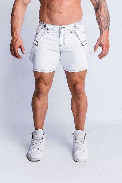 men's jeans mens summer desiger white slim fit half length ripped hiphop shorts 034g, Blue
men's jeans mens summer desiger white slim fit half length ripped hiphop shorts 034g, Blue