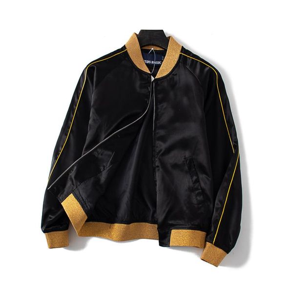 women's jackets women autumn coat full sleeve lining bomber black gold contrast line in the s-xl polyester drop, Black;brown
women's jackets women autumn coat full sleeve lining bomber black gold contrast line in the s-xl polyester drop, Black;brown