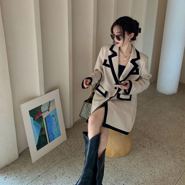saliency women's suit jacket autumn and winter all-match ladies temperament 2021 loose fashion street casual suits & blazers, White;black
saliency women's suit jacket autumn and winter all-match ladies temperament 2021 loose fashion street casual suits & blazers, White;black
