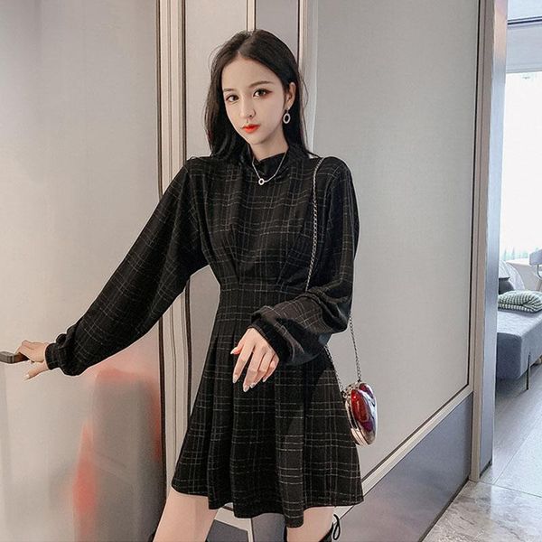 casual dresses donsignet women dress korean version real s dark gothic retro elegant figure plaid adjustable waist little black, Black;gray
casual dresses donsignet women dress korean version real s dark gothic retro elegant figure plaid adjustable waist little black, Black;gray