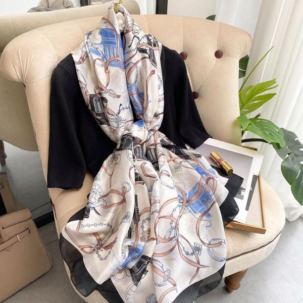 scarves 2021 spring silk scarf for women bandana hijab shawls and wrap luxury female designer pashmina summer beach stole neck, Blue;gray
scarves 2021 spring silk scarf for women bandana hijab shawls and wrap luxury female designer pashmina summer beach stole neck, Blue;gray