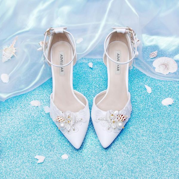 wedding shoes sea wind bride princess pointy fine heel elegant natural shell flow su white fairy with sandals, Black
wedding shoes sea wind bride princess pointy fine heel elegant natural shell flow su white fairy with sandals, Black