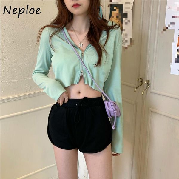women's jackets neploe 2021 summer short jacket hooded collar zipper long sleeve solid color feminio all match fashion lady coats 1e28, Black;brown
women's jackets neploe 2021 summer short jacket hooded collar zipper long sleeve solid color feminio all match fashion lady coats 1e28, Black;brown