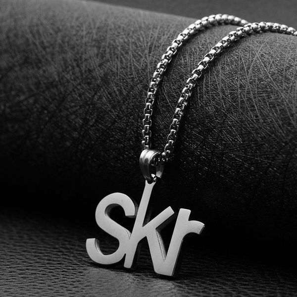 chain necklace stainless steel letter skr silver color rapper pendant men women street metal hip hop decorative jewelry necklaces
chain necklace stainless steel letter skr silver color rapper pendant men women street metal hip hop decorative jewelry necklaces
