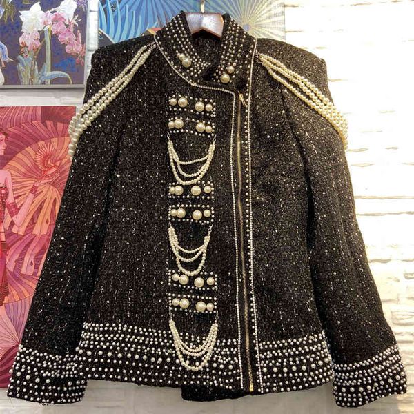 skirts designer brand of women with beads tweed coat 2021 spring pearls tassels jackets collar b308, Black
skirts designer brand of women with beads tweed coat 2021 spring pearls tassels jackets collar b308, Black