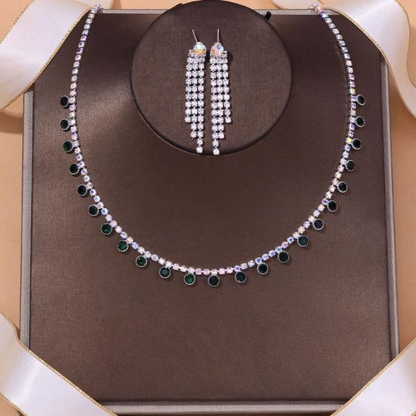earrings & necklace stonefans simple round colorful rhinestone set for women fashion tassel bride jewelry wedding accessories, Silver
earrings & necklace stonefans simple round colorful rhinestone set for women fashion tassel bride jewelry wedding accessories, Silver