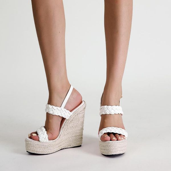 sandals white wedges for women bohemian beach shoes summer weave platform heels 14cm high-heeled soulier femme, Black
sandals white wedges for women bohemian beach shoes summer weave platform heels 14cm high-heeled soulier femme, Black