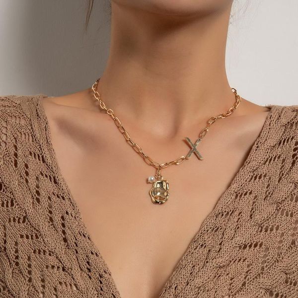 pendant necklaces punk elegant letter pearl irregular geometric necklace women vintage thick chain clavicle colar jewelry gift, Silver
pendant necklaces punk elegant letter pearl irregular geometric necklace women vintage thick chain clavicle colar jewelry gift, Silver