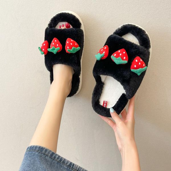slippers house platform low shoes fur flip flops slides flock rubber massage plush flat rome with pvc short p, Black
slippers house platform low shoes fur flip flops slides flock rubber massage plush flat rome with pvc short p, Black