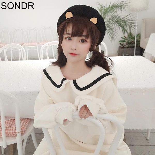 japanese kawaii fashion dress women spring 2021 navy collar solid simple mid long robe femme sweet soft girl dresses casual, Black;gray
japanese kawaii fashion dress women spring 2021 navy collar solid simple mid long robe femme sweet soft girl dresses casual, Black;gray