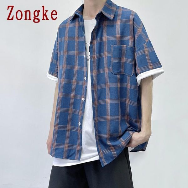 men's casual shirts zongke plaid for men clothing vintage clothes shirt short sleeve -2xl 2021 arrivals, White;black
men's casual shirts zongke plaid for men clothing vintage clothes shirt short sleeve -2xl 2021 arrivals, White;black