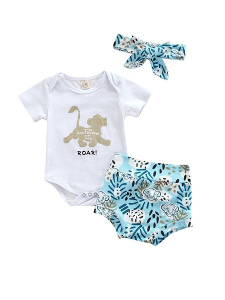 clothing sets 0-24m 3pcs infant baby boys girls clothes cartoon animal printed short sleeve romper shorts headband, White
clothing sets 0-24m 3pcs infant baby boys girls clothes cartoon animal printed short sleeve romper shorts headband, White
