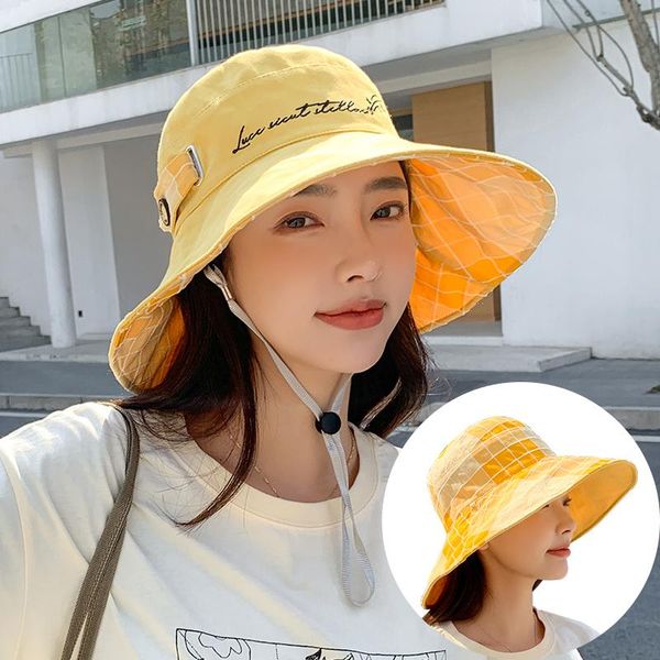 wide brim hats summer hat for women big-brimmed fisherman caps letter shade sunscreen sun visor double-sided lattice adjustable elastic cap, Blue;gray
wide brim hats summer hat for women big-brimmed fisherman caps letter shade sunscreen sun visor double-sided lattice adjustable elastic cap, Blue;gray