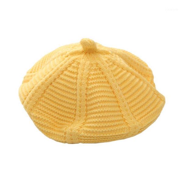 berets kids children knitted winter warm pumpkin baby's hat painters, Blue;gray