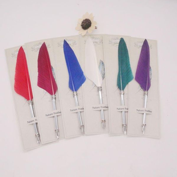 european creative style exquisite silver rod feather dipping fountain pen set valentine's day gifts painting supplies pens
european creative style exquisite silver rod feather dipping fountain pen set valentine's day gifts painting supplies pens
