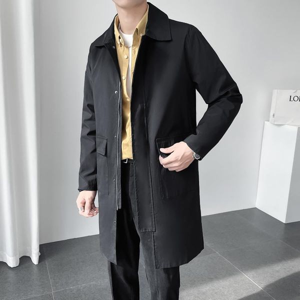men's trench coats legible 2021 autumn casual men turn down collar male coat solid loose windbreaker man, Tan;black
men's trench coats legible 2021 autumn casual men turn down collar male coat solid loose windbreaker man, Tan;black