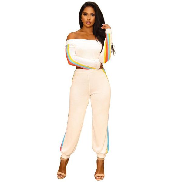 women's two piece pants fashion casual women tracksuit 2021 arrival autumn white slash neck striped short long loose 2 set
women's two piece pants fashion casual women tracksuit 2021 arrival autumn white slash neck striped short long loose 2 set