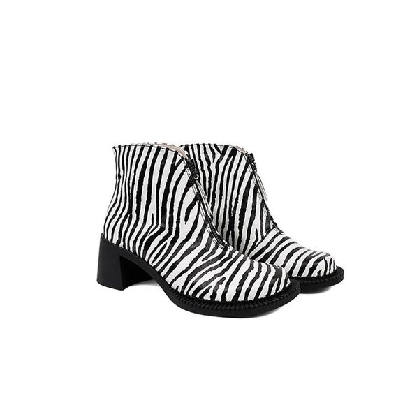 boots black white stripe autumn street style front zipper 6cm thick heel high short female zebra pattern women
boots black white stripe autumn street style front zipper 6cm thick heel high short female zebra pattern women