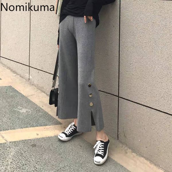 nomikuma high waist knitted trousers women solid color casual wide leg pants female side split buttons loose pantalones 3d031 210514, Black;white
nomikuma high waist knitted trousers women solid color casual wide leg pants female side split buttons loose pantalones 3d031 210514, Black;white
