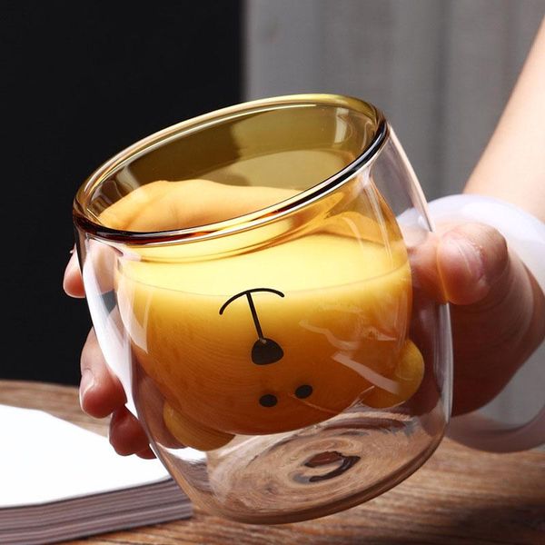 1pc 250ml creative cute bear coffee mug double tea glass wine cup carton animal milk juice lady valentine's day anniversary gift glasse
1pc 250ml creative cute bear coffee mug double tea glass wine cup carton animal milk juice lady valentine's day anniversary gift glasse