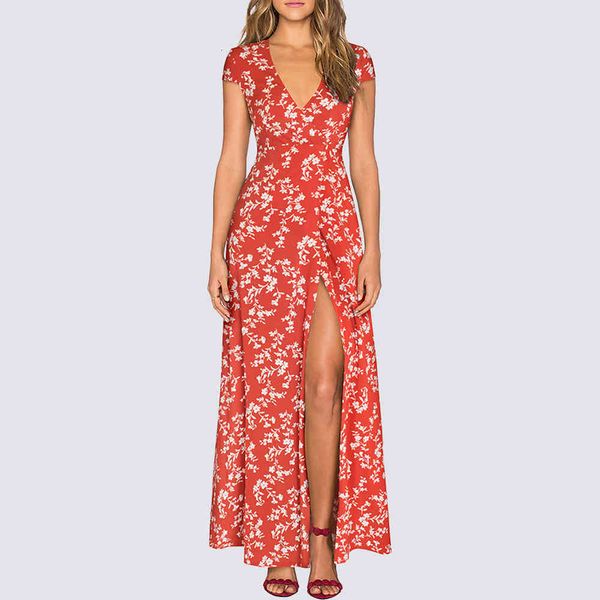 dresses summer high split bohemian long maxi women retro floral print beach party 1ha098, Black;gray
dresses summer high split bohemian long maxi women retro floral print beach party 1ha098, Black;gray