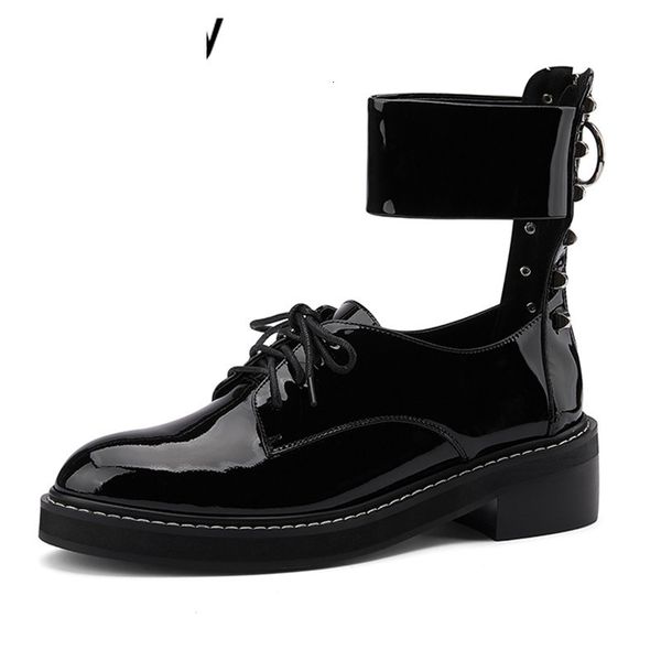 sandals spring autumn thick bottom casual shoes women patent leather ankle belt spike rivets studded boots lace up single ilui, Black
sandals spring autumn thick bottom casual shoes women patent leather ankle belt spike rivets studded boots lace up single ilui, Black