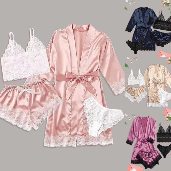 women's sleepwear 143 pijamas women silk robe sxey night gown set bathrobe lounge four piece suit, Black;red
women's sleepwear 143 pijamas women silk robe sxey night gown set bathrobe lounge four piece suit, Black;red