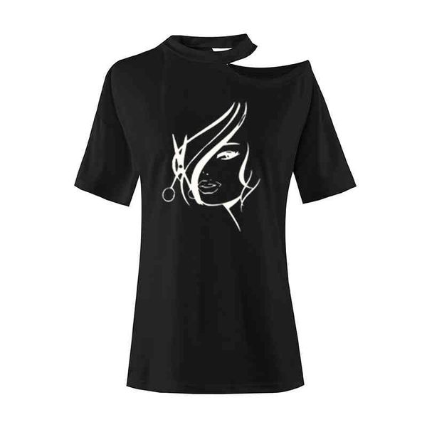 Women Summer Off Shoulder Sleeve Hipster Hairdresser Stylist Scissors Print Camisetas Femme Harajuku T Shirt Women Tops, White
Women Summer Off Shoulder Sleeve Hipster Hairdresser Stylist Scissors Print Camisetas Femme Harajuku T Shirt Women Tops, White