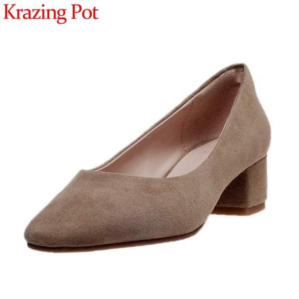 dress shoes krazing pot handmade brand kid suede square toe med heel women simple style cozy shallow slip on pumps l11, Black
dress shoes krazing pot handmade brand kid suede square toe med heel women simple style cozy shallow slip on pumps l11, Black
