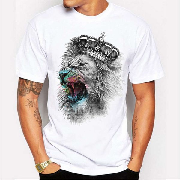 men's shirt summer men's harajuku short sleeve lion king print leisure fashion t-shirt products, White;black
men's shirt summer men's harajuku short sleeve lion king print leisure fashion t-shirt products, White;black