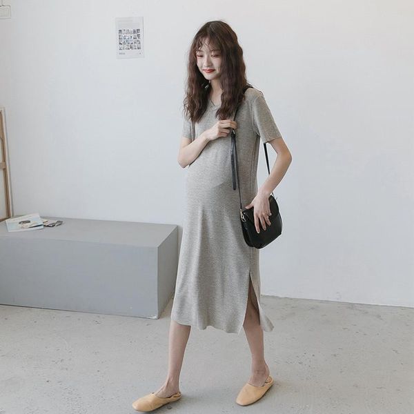 maternity dresses expectant mother solid color pregnant women short sleeve v-neck casual loose fashion dress pregnancy clothes, White
maternity dresses expectant mother solid color pregnant women short sleeve v-neck casual loose fashion dress pregnancy clothes, White