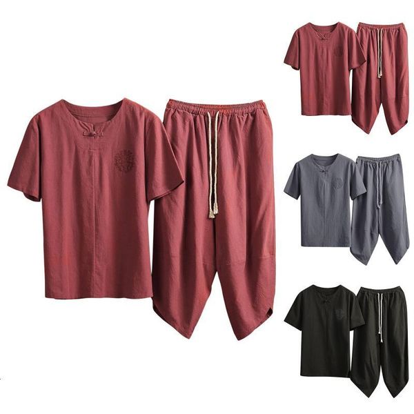 men's tracksuits summer fashion linen short sleeve cropped pants suit tracksuit cotton fitness t-shirt sports ekmc, Gray
men's tracksuits summer fashion linen short sleeve cropped pants suit tracksuit cotton fitness t-shirt sports ekmc, Gray
