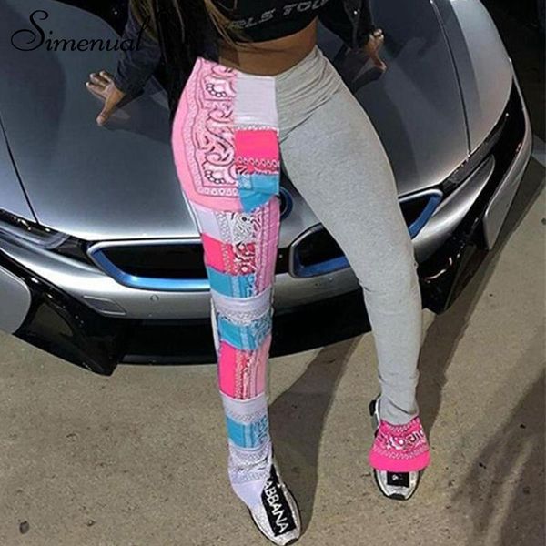 women's leggings simenual bandana print patchwork fitness women ruched side slit streetwear baddie style pants high waist summer leggin, Black
women's leggings simenual bandana print patchwork fitness women ruched side slit streetwear baddie style pants high waist summer leggin, Black