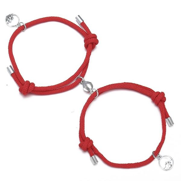 charm bracelets 2pcs couple magnet attract lover bracelet gift for men women friend rope personality jewelry, Golden;silver
charm bracelets 2pcs couple magnet attract lover bracelet gift for men women friend rope personality jewelry, Golden;silver