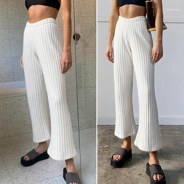 women's straight pants long cropped striped sweatpants white1, Black;white