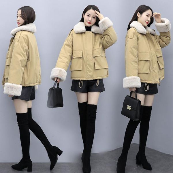 women's down & parkas foreign trade plus size cotton padded clothes 2021 winter large wool collar pie to overcome the waist and th, Black
women's down & parkas foreign trade plus size cotton padded clothes 2021 winter large wool collar pie to overcome the waist and th, Black