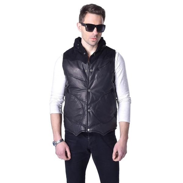 men's leather & faux factory duck down jacket men 100%genuine sheepskin removable thin sleeve black short winter coat zh054
men's leather & faux factory duck down jacket men 100%genuine sheepskin removable thin sleeve black short winter coat zh054