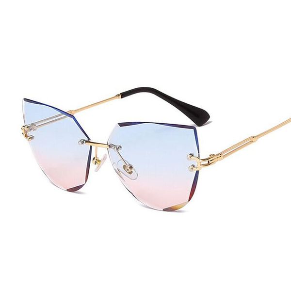 sunglasses fashion rimless cat eye women retro brand black shades gradient sun glasses for female blue pink mirror designer, White;black
sunglasses fashion rimless cat eye women retro brand black shades gradient sun glasses for female blue pink mirror designer, White;black